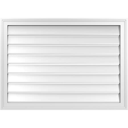 Ekena Millwork Vertical Surface Mount PVC Gable Vent: Functional, w/ 2"W x 1-1/2"P Brickmould Frame, 36"W x 26"H GVPVE36X2602SF